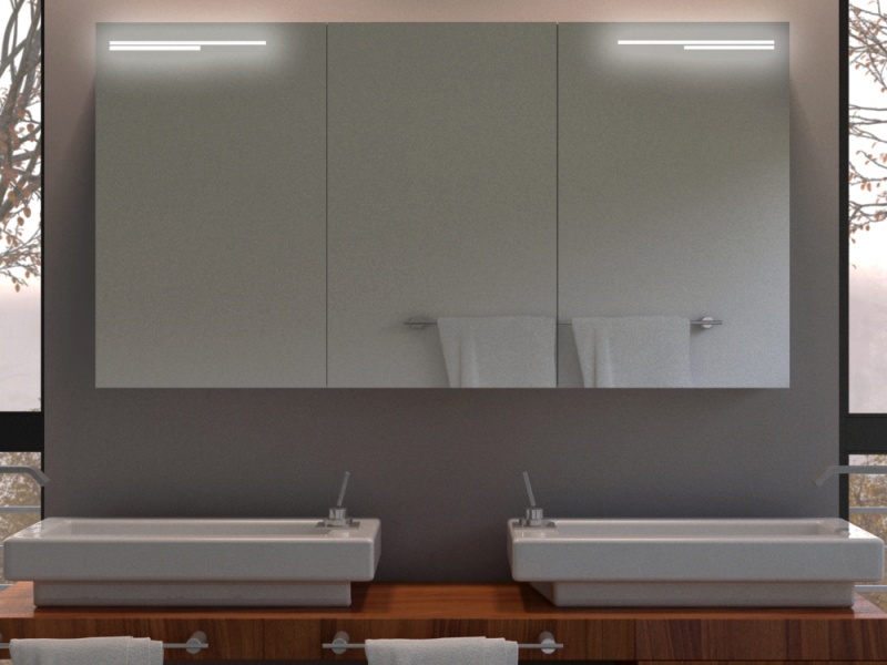 Design mit Beleuchtung Yuto Maß nach Spiegelschrank