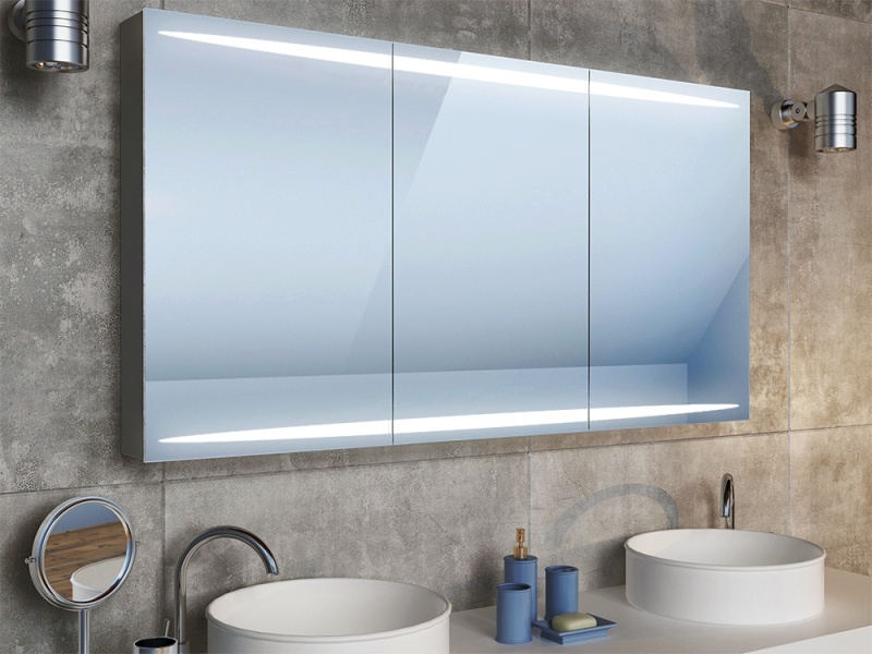Bad Spiegelschrank LED Beleuchtung selbst konfigurieren mit Extra