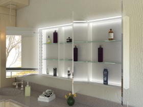 Bad Spiegelschrank Zeng mit Designprofilen