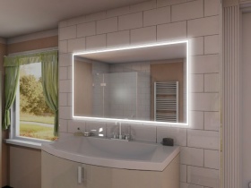 Badspiegel mit LED Steckdose - Sino
